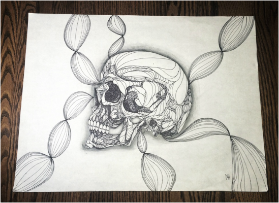 sharpie drawings of skulls